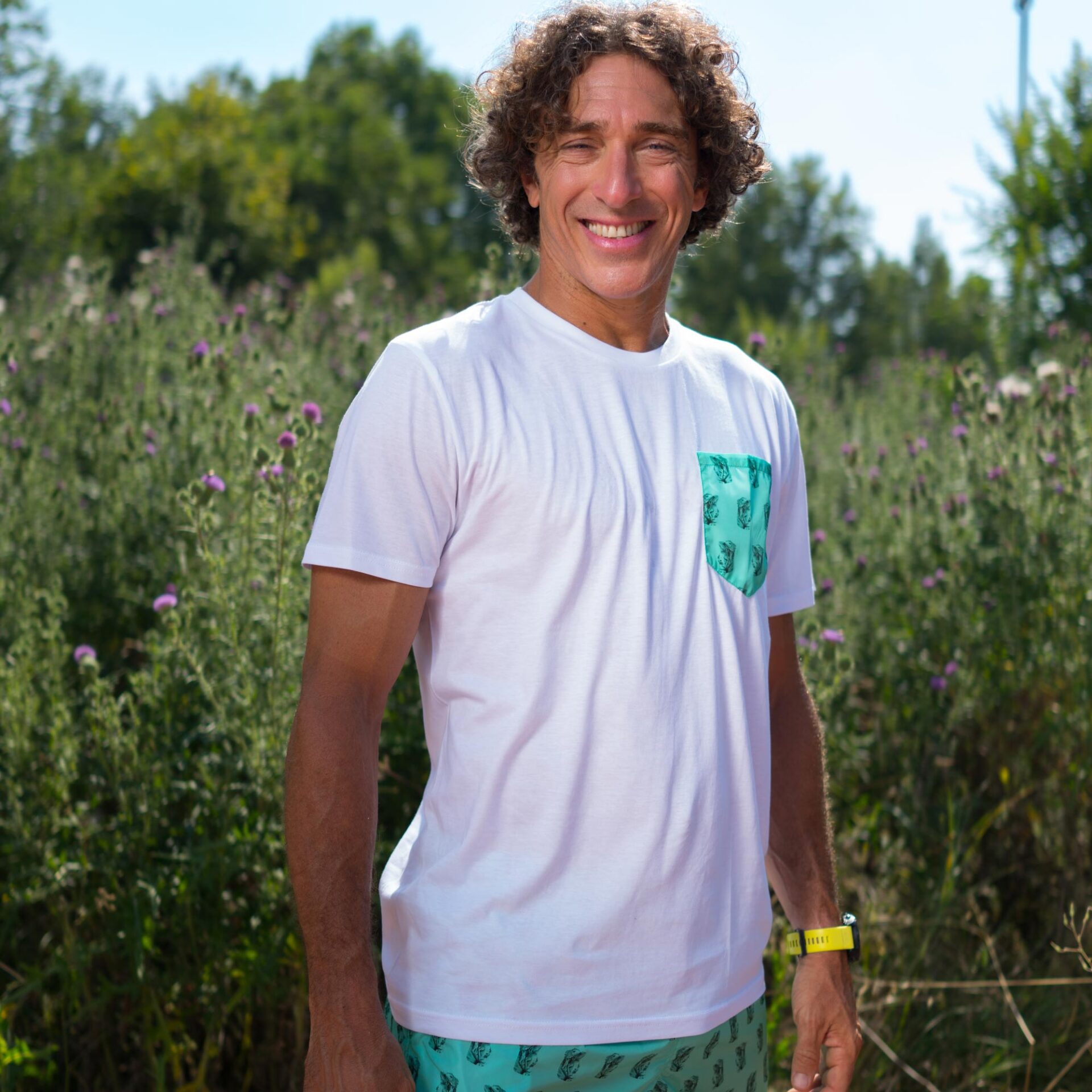 Pocket tee Maglietta con taschino niu lov love bulscit econyl aquafil cooperativa alice sartoria sanvittore Marco Francone